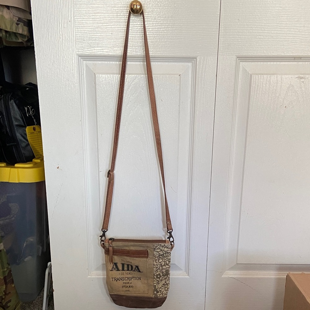 Brown and Tan Crossbody Bag